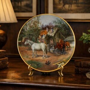 Decorative Equestrian Scene Wall Plate in Multicolor by